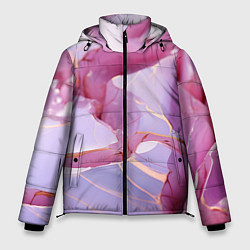 Куртка зимняя мужская Куски розового мрамора, цвет: 3D-красный