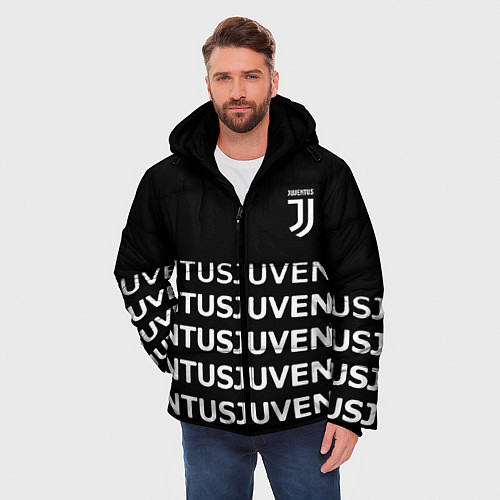 Мужская зимняя куртка Juventus pattern fc club steel / 3D-Светло-серый – фото 3