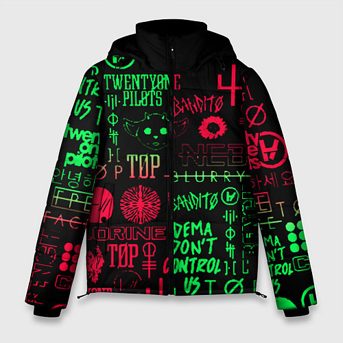 Мужская зимняя куртка Twenty one pilots pattern rock steel / 3D-Черный – фото 1