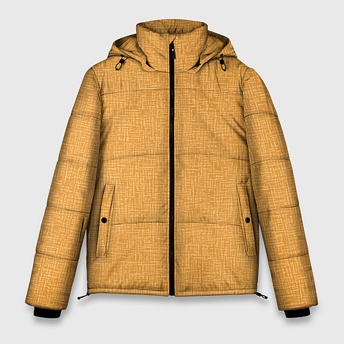 Мужская зимняя куртка Текстура однотонная тёмно-жёлтый золотой / 3D-Черный – фото 1