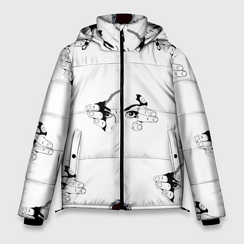 Мужская зимняя куртка Вырываются из футболки / 3D-Светло-серый – фото 1