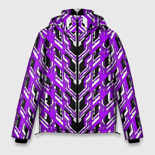 Мужская зимняя куртка Фиолетовая техно броня / 3D-Черный – фото 1