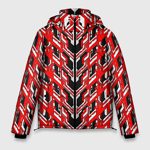 Мужская зимняя куртка Красная техно броня / 3D-Черный – фото 1