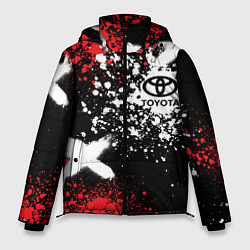 Куртка зимняя мужская Тойота на фоне граффити и брызг красок, цвет: 3D-черный