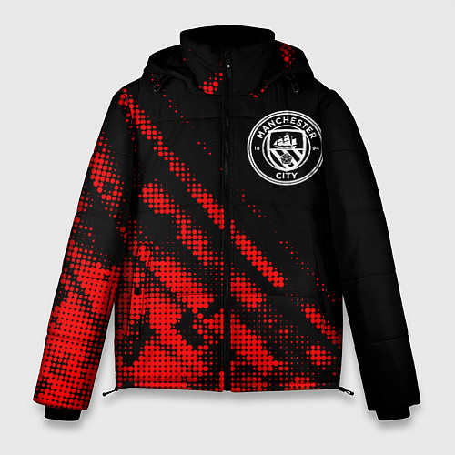 Мужская зимняя куртка Manchester City sport grunge / 3D-Красный – фото 1