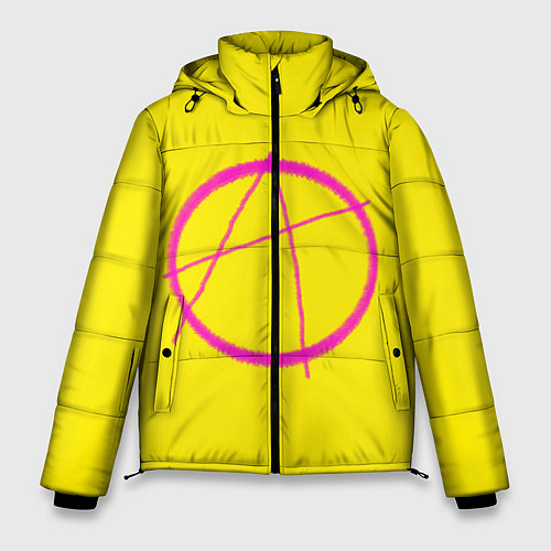 Мужская зимняя куртка Символ Анархиста / 3D-Черный – фото 1