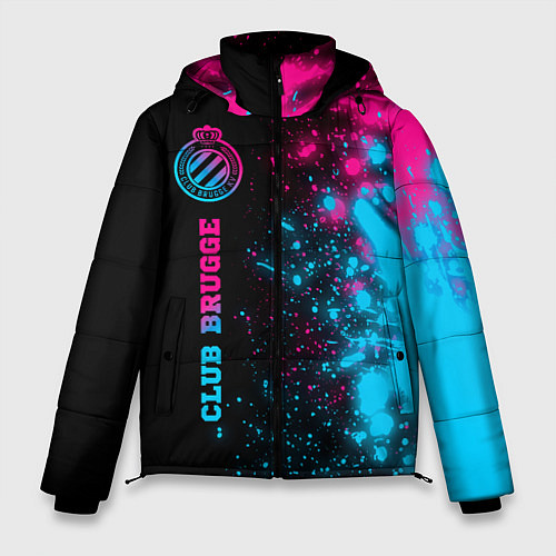 Мужская зимняя куртка Club Brugge - neon gradient по-вертикали / 3D-Черный – фото 1
