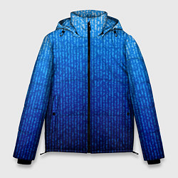 Мужская зимняя куртка Сине-голубой в вертикальную полоску