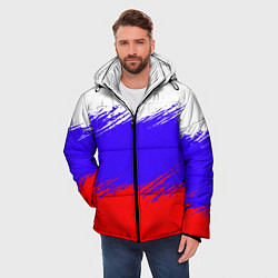 Куртка зимняя мужская Триколор штрихи, цвет: 3D-красный — фото 2