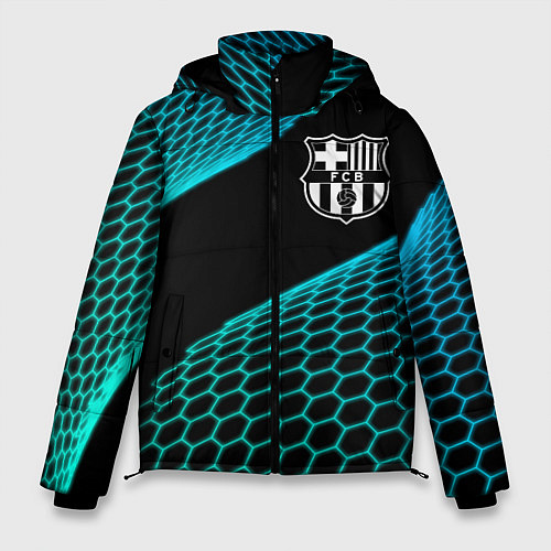 Мужская зимняя куртка Barcelona football net / 3D-Черный – фото 1