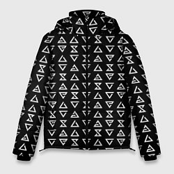 Куртка зимняя мужская Ведьмачьи знаки паттерн, цвет: 3D-светло-серый