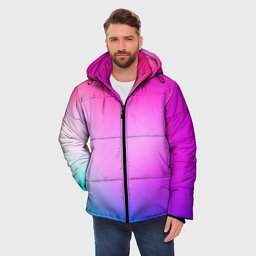 Мужская зимняя куртка Colorful gradient / 3D-Светло-серый – фото 3