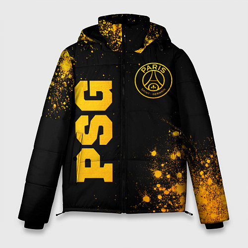 Мужская зимняя куртка PSG - gold gradient вертикально / 3D-Черный – фото 1
