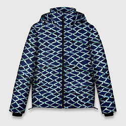 Куртка зимняя мужская Ромбичный узор, цвет: 3D-черный