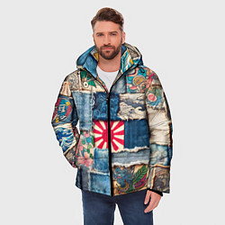 Куртка зимняя мужская Японское художество пэчворк, цвет: 3D-светло-серый — фото 2
