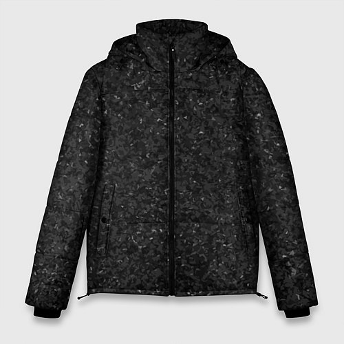 Мужская зимняя куртка Текстура мокрый асфальт тёмный серый / 3D-Черный – фото 1