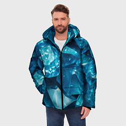 Куртка зимняя мужская Голубой камень апатит - текстура, цвет: 3D-черный — фото 2