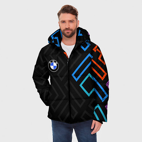 Мужская зимняя куртка BMW brand color carbon / 3D-Светло-серый – фото 3