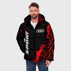 Куртка зимняя мужская Audi red sport tires, цвет: 3D-черный — фото 2