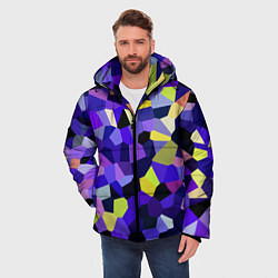 Куртка зимняя мужская Мозаика фиолетовая, цвет: 3D-светло-серый — фото 2