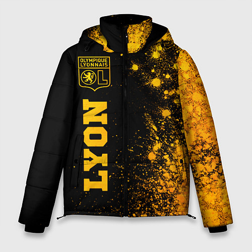 Мужская зимняя куртка Lyon - gold gradient по-вертикали / 3D-Черный – фото 1