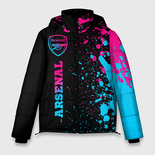 Мужская зимняя куртка Arsenal - neon gradient по-вертикали / 3D-Черный – фото 1