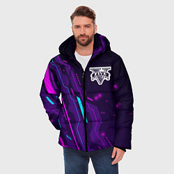 Куртка зимняя мужская GTA neon gaming, цвет: 3D-черный — фото 2