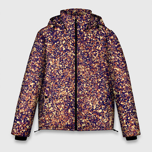 Мужская зимняя куртка Драгоценный фиолетово-медный абстракция / 3D-Черный – фото 1