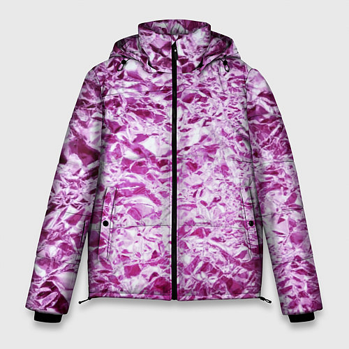Мужская зимняя куртка Сверкающая розовая фактура фольги / 3D-Черный – фото 1