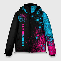 Куртка зимняя мужская Leicester City - neon gradient по-вертикали, цвет: 3D-черный