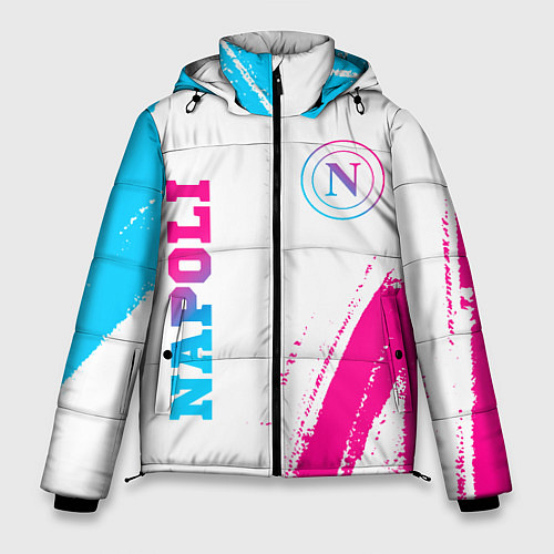 Мужская зимняя куртка Napoli neon gradient style вертикально / 3D-Черный – фото 1