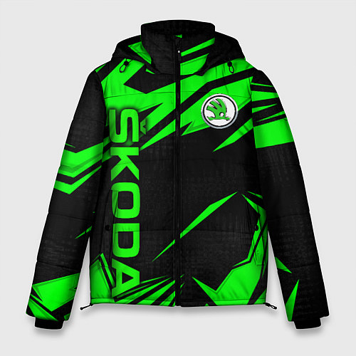 Мужская зимняя куртка Skoda - green uniform / 3D-Черный – фото 1