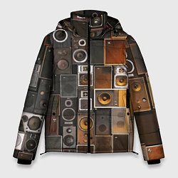 Куртка зимняя мужская Винтажные колонки, цвет: 3D-светло-серый
