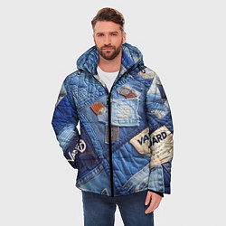 Куртка зимняя мужская Vanguard jeans patchwork - ai art, цвет: 3D-черный — фото 2
