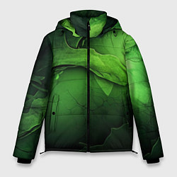 Куртка зимняя мужская Зеленая яркая абстрактная текстура, цвет: 3D-черный