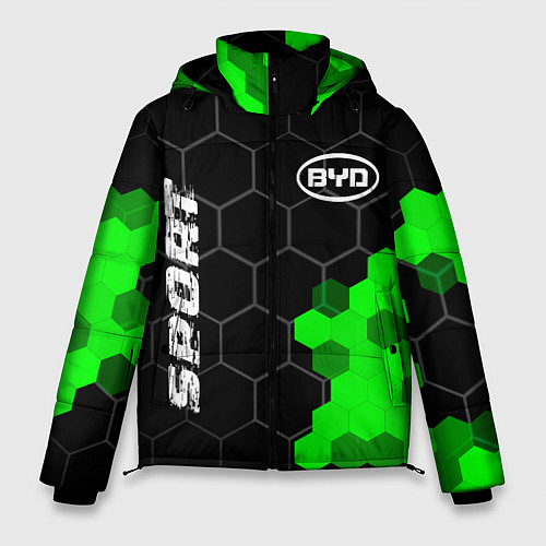 Мужская зимняя куртка BYD green sport hexagon / 3D-Черный – фото 1
