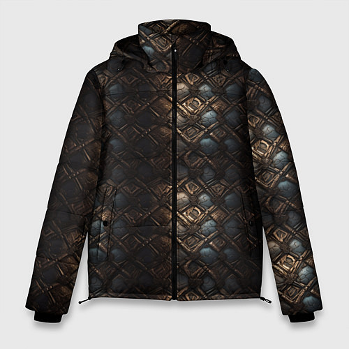 Мужская зимняя куртка Классическая старая броня текстура / 3D-Черный – фото 1
