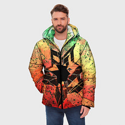 Куртка зимняя мужская Кислотное разбитое стекло, цвет: 3D-светло-серый — фото 2