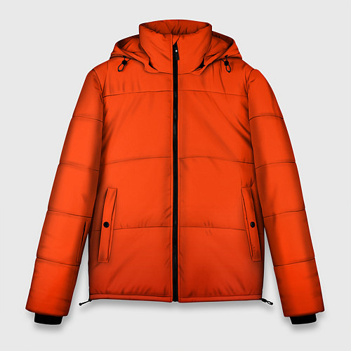 Мужская зимняя куртка Пылкий красно-оранжевый градиент / 3D-Черный – фото 1