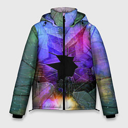 Куртка зимняя мужская Расколотое стекло - космическая туманность, цвет: 3D-светло-серый