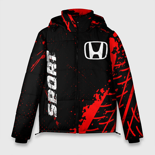 Мужская зимняя куртка Honda red sport tires / 3D-Черный – фото 1