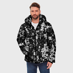Куртка зимняя мужская Геометрия черно-белая, цвет: 3D-черный — фото 2