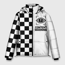 Куртка зимняя мужская Content Warning шашечки, цвет: 3D-светло-серый