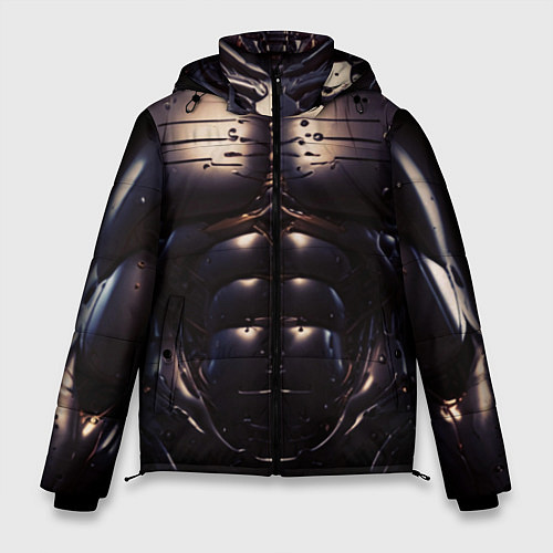 Мужская зимняя куртка Экзоскелет робота киборга с накаченным торсом / 3D-Черный – фото 1