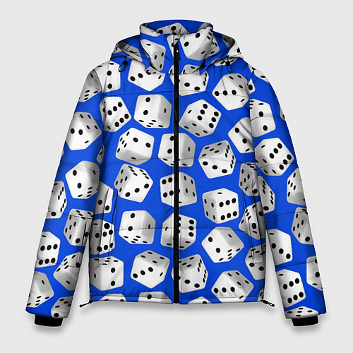 Мужская зимняя куртка Игральные кубики узор / 3D-Черный – фото 1