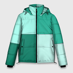 Куртка зимняя мужская Геометричный зелёный и мятный, цвет: 3D-черный