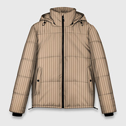 Куртка зимняя мужская Светлый коричневый в полоску, цвет: 3D-черный