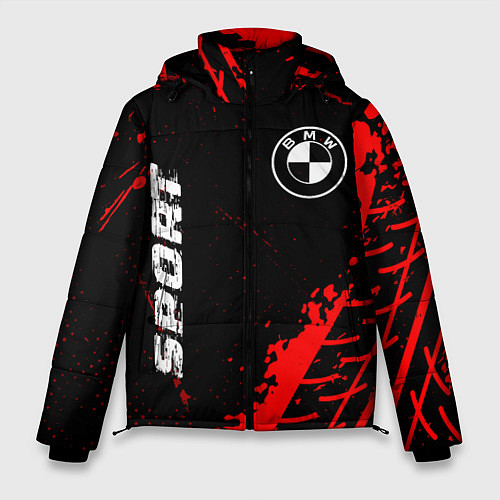 Мужская зимняя куртка BMW red sport tires / 3D-Черный – фото 1