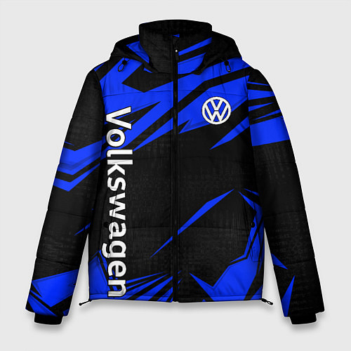 Мужская зимняя куртка Volkswagen - blue stripes / 3D-Светло-серый – фото 1