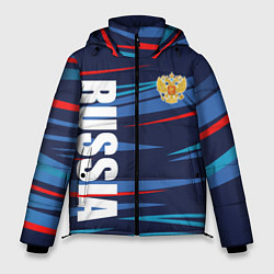 Куртка зимняя мужская Россия - blue stripes, цвет: 3D-красный